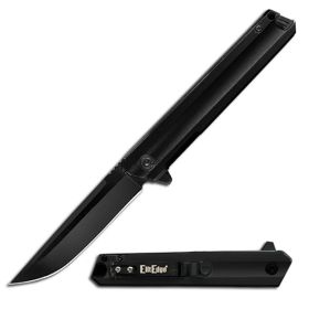 Black Aluminum Handle Spring Assist Open Folding Pocket Knife