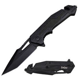 8.5'' Spring Assist Tanto Blade Pocket Knife - Tactical Multitool Black G10 Handle