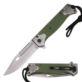 9.25" Military Spring Assisted Open Pocket Knife G10 Handle