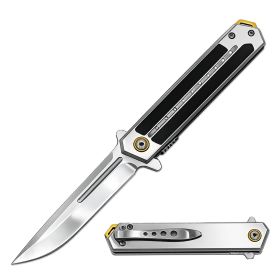 8.5" Silver Ghostline G10 Handle Spring Assist Knife Clip Point Blade