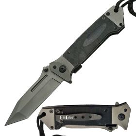 8.5" Verdant Black G-10 Handle Heavy Duty Tactical Tanto Spring Assisted Knife