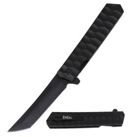 440C Black Finish Steel Tanto Blade Spring Assist Pocket EDC Knife