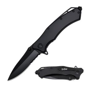 8.25" Black Heavy Duty Tactical Spring Assisted Open Pocket Knife