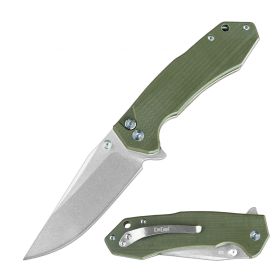 Premium CNC Machined D2 Blade Ball Bearing Pocket Knife Green G10 Handle