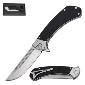 Ball Bearing Warrior Flipper Knife Black G10 Handle