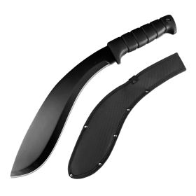 17 Inch Overall Black Tactical Kukri Machete Knife Recurved blade