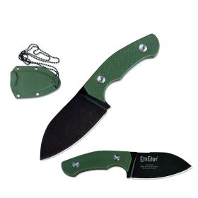 5.5" Green Handle Military Combat Tactical EDC Neck Knife