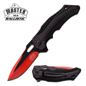 Ballistic Usa Two Tone Asisted Spring Action Opening Pocket Knife Red