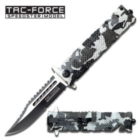 Spring Assist - 'Legal Auto Knife' - Snow Camo Tactical Rescue Fighter