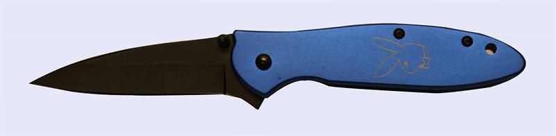 Blue Playboy Bunny Assisted Opening Pocket Knife