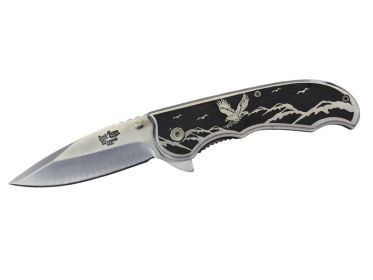 Eagle Design Printed Metal Handle Assisted Open Knife