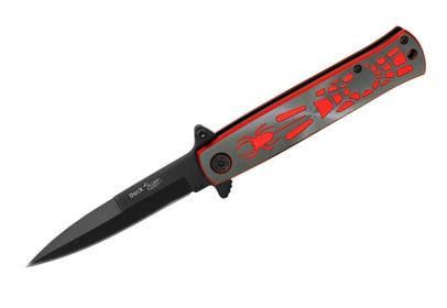 4.5 Inch Spring Assisted Opening Spider Folding Knife - Red
