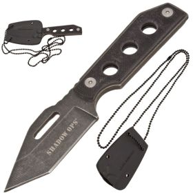 Shadow Ops Neck Knife With Tanto Blade G-10 Grip Handle Kydex Sheath