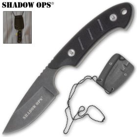 Shadow Ops Military Neck Knife With G-10 Handle And Kydex Sheath