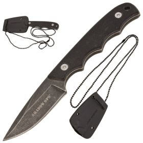 Shadow Ops Neck Knife With Drop Point Blade G-10 Grip Handle And Kydex Sheath