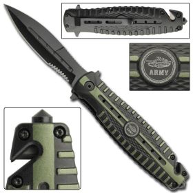Convoy Spring Assist Army Tactical Rescue Knife