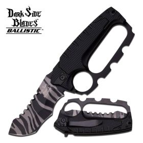 Dark Side Blades 5.25 Inches Black Knuckle Handle Spring Assisted Knife
