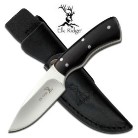 5.25 Inch Overall Elk Ridge Fixed Blade Hunting Knife With Mirror Finish Blade