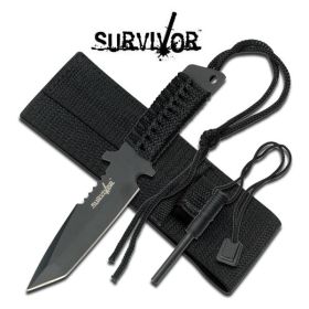 7 Inch Fixed Blade Survival Knife With Fire Starter And Sheath