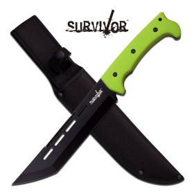 Zombie Green Black Tanto Blade Full Tang Tactical Fixed Blade Knife