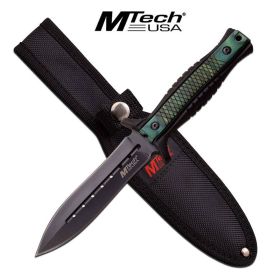 Mtech Usa Double Edge Fixed Blade Dagger Knife Green Pakkawood
