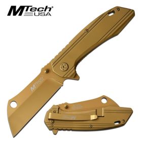 Mtech Copper Titanium Cleaver Blade Spring Assisted Tactical Folding Knife