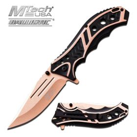 Mtech 3.5 Inch Closed Pearl Gold Blade Assisted Opening Folding Knife