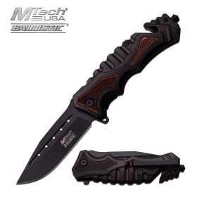 Mtech Tactical Rescue Spring Assist Knife Pakkawood Insert Handle