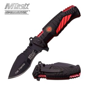 Mtech Usa 4.75 Inch Closed Fire Fighter Spring Assisted Opening Knife