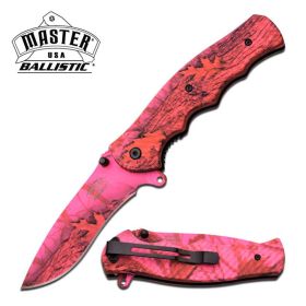 Usa Ballistic Pink Camo Tactical Assisted Opening Pocket Hunt Knife