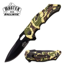4.5 Inch Closed Military Camo Spring Assisted Knife Military Camo Handle