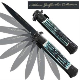 Milano Godfather Spring Assisted Stag Knife - Blue