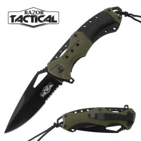 Spring Assist - 'Legal Auto Knife' - Military Fighter - Green