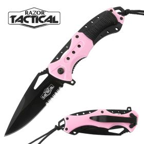 Spring Assist - 'Legal Auto Knife' - Military Fighter - Pink