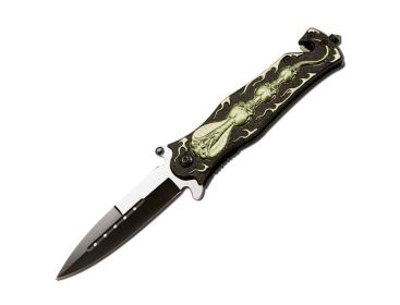 Spring Assist - Legal Auto Knife - Green Cobra Tactical Fighter