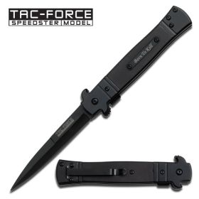 Italian Stiletto Style Spring Assisted Knife - All Black