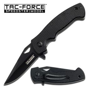 4.5" Black Nylon Fiber Handle Spring Assisted Folding Pocket Knife