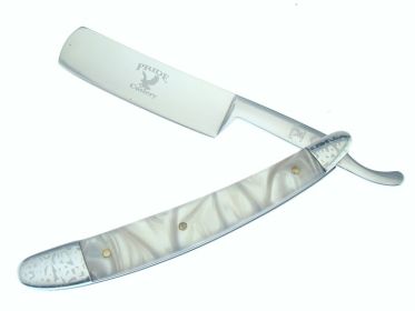 White Pearl Handle Straight Razor