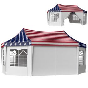Outdoot Canopy Tent (Option: American Flag-2420x230x180 mm)
