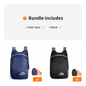 Small Backpack (Color: Dark Blue+Black)