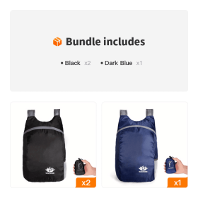 Small Backpack (Color: Black*2+Dark Blue)