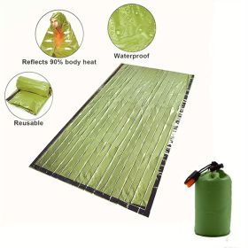 1pc Coldproof Warm Portable Single Sleeping Bag (Color: Green)