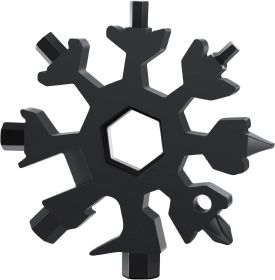 2 pack Desuccus 18-in-1 Snowflake Multi Tool; Bottle Opener/Flat Phillips Screwdriver Kit/Wrench; Stocking Stuffers for Men(Standard-Stainless St (Color: Black)