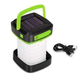 Portable USB Rechargeable Solar Camping Lamp (Color: Green)