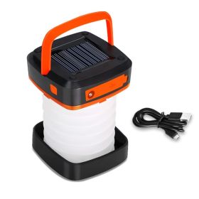 Portable USB Rechargeable Solar Camping Lamp (Color: Orange)