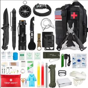 Outdoor SOS Emergency Survival Kit (Color: Advanced black, Ships From: China)