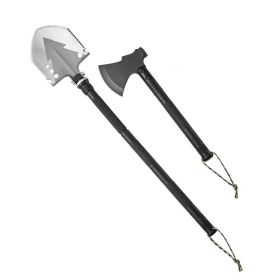 Folding Multitool Camping Survival Shovel (Color: Black, Type: 16 in 1)